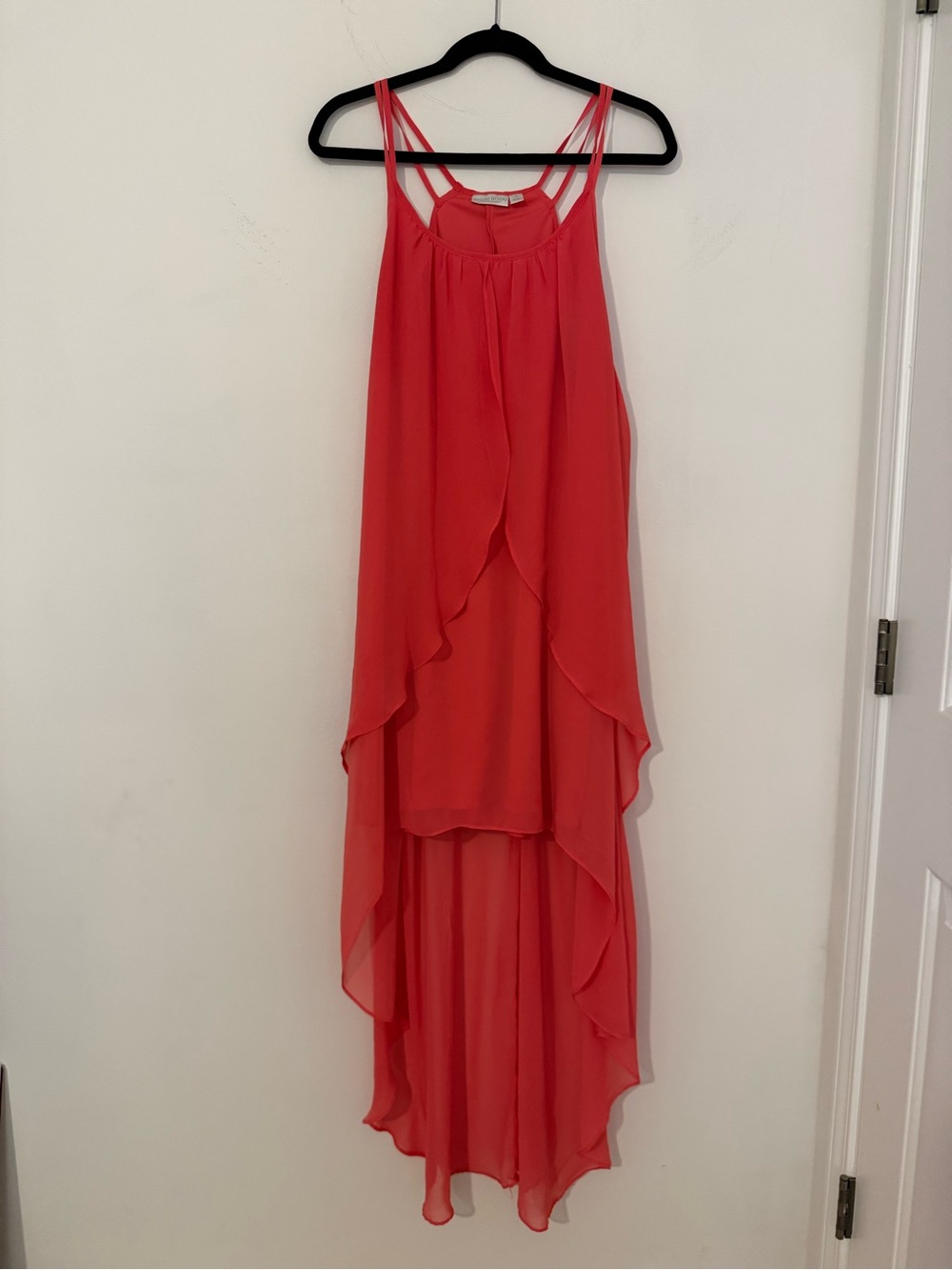 Bisou Bisou Coral Strappy Chiffon Dress
